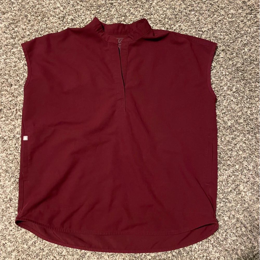 Figs Burgundy Rafaela Scrub Top